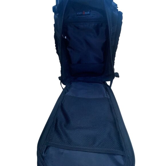 Explorer Unisex Black Nylon Multiple Compartments & Straps Tactical Backpack - Picture 12 of 13